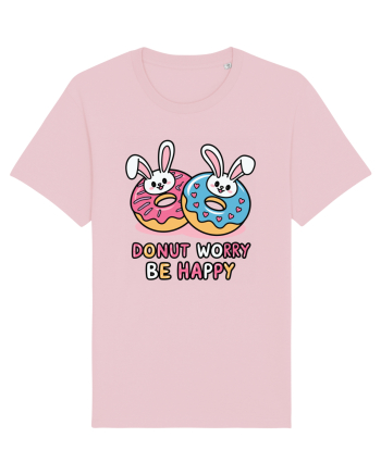 Donut Worry Be Happy | Funny Donut Puns Cotton Pink