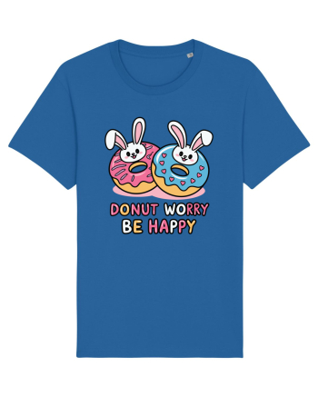 Donut Worry Be Happy | Funny Donut Puns Royal Blue
