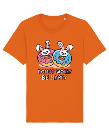 Donut Worry Be Happy | Funny Donut Puns Bright Orange