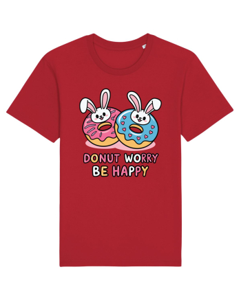 Donut Worry Be Happy | Funny Donut Puns Red