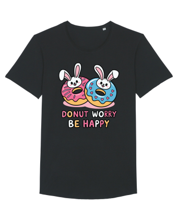 Donut Worry Be Happy | Funny Donut Puns Black