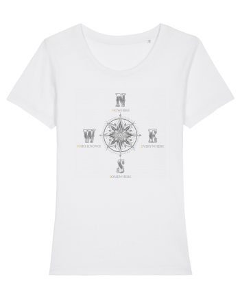 BUSOLA -  COMPASS - NOWHERE EVERYWHERE SOMEWHERE WHO KNOWS 5 ok White