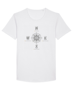 BUSOLA -  COMPASS - NOWHERE EVERYWHERE SOMEWHERE WHO KNOWS 5 ok Tricou mânecă scurtă guler larg Bărbat Skater
