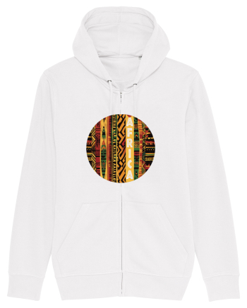 AFRICA - GEOMETRIC FLORAL - TRADITIONAL AFRICAN   White