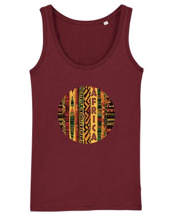 AFRICA - GEOMETRIC FLORAL - TRADITIONAL AFRICAN   Burgundy