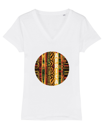 AFRICA - GEOMETRIC FLORAL - TRADITIONAL AFRICAN   White