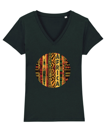 AFRICA - GEOMETRIC FLORAL - TRADITIONAL AFRICAN   Black