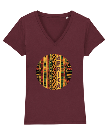 AFRICA - GEOMETRIC FLORAL - TRADITIONAL AFRICAN   Burgundy