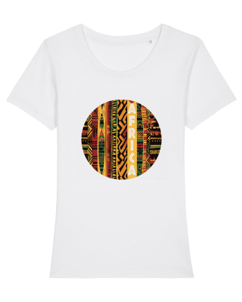 AFRICA - GEOMETRIC FLORAL - TRADITIONAL AFRICAN   White