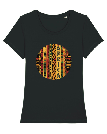 AFRICA - GEOMETRIC FLORAL - TRADITIONAL AFRICAN   Black
