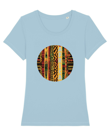 AFRICA - GEOMETRIC FLORAL - TRADITIONAL AFRICAN   Sky Blue