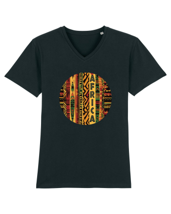 AFRICA - GEOMETRIC FLORAL - TRADITIONAL AFRICAN   Black
