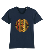 AFRICA - GEOMETRIC FLORAL - TRADITIONAL AFRICAN   Tricou mânecă scurtă guler V Bărbat Presenter