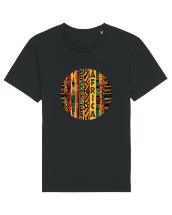 AFRICA - GEOMETRIC FLORAL - TRADITIONAL AFRICAN   Black