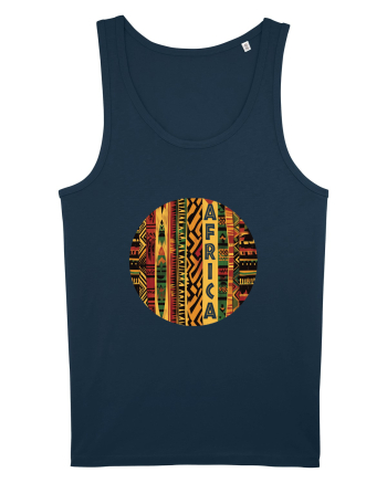 AFRICA - GEOMETRIC FLORAL - TRADITIONAL AFRICAN   Navy
