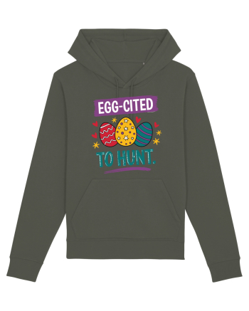 Egg-Cited To Hunt |  Cute Easter Egg Puns Khaki