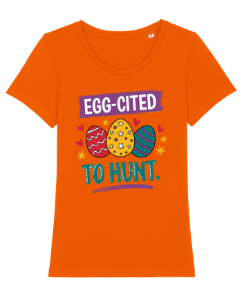 Egg-Cited To Hunt |  Cute Easter Egg Puns Bright Orange