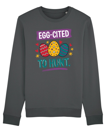 Egg-Cited To Hunt |  Cute Easter Egg Puns Anthracite