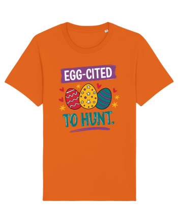 Egg-Cited To Hunt |  Cute Easter Egg Puns Bright Orange