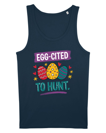 Egg-Cited To Hunt |  Cute Easter Egg Puns Navy