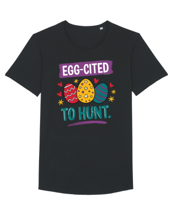 Egg-Cited To Hunt |  Cute Easter Egg Puns Black