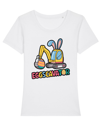 Eggscavator | Funny Toy Pun White