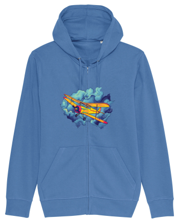 Vintage Wings - Airplane flying in the clouds - BLTP11-02 Bright Blue