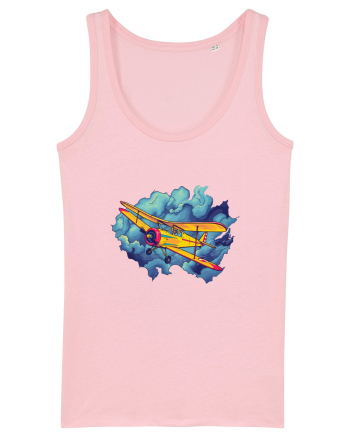 Vintage Wings - Airplane flying in the clouds - BLTP11-02 Cotton Pink