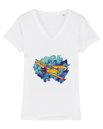 Vintage Wings - Airplane flying in the clouds - BLTP11-02 White