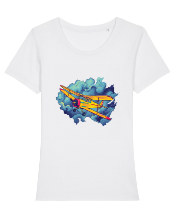 Vintage Wings - Airplane flying in the clouds - BLTP11-02 White
