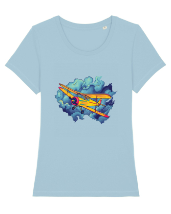 Vintage Wings - Airplane flying in the clouds - BLTP11-02 Sky Blue