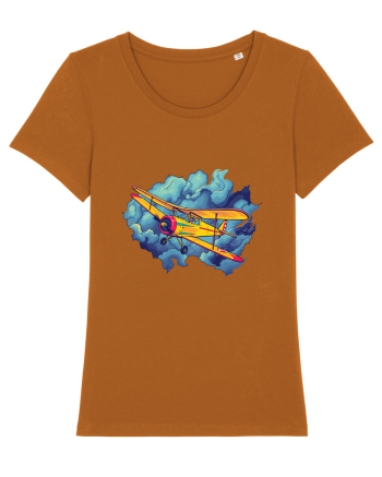Vintage Wings - Airplane flying in the clouds - BLTP11-02 Roasted Orange