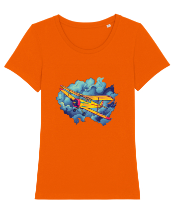 Vintage Wings - Airplane flying in the clouds - BLTP11-02 Bright Orange