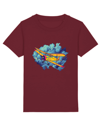 Vintage Wings - Airplane flying in the clouds - BLTP11-02 Burgundy