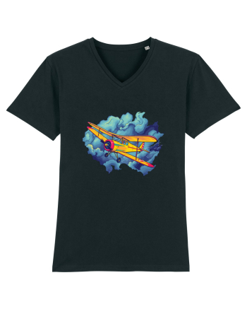 Vintage Wings - Airplane flying in the clouds - BLTP11-02 Black
