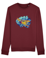 Vintage Wings - Airplane flying in the clouds - BLTP11-02 Bluză mânecă lungă Unisex Rise