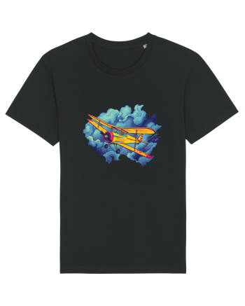 Vintage Wings - Airplane flying in the clouds - BLTP11-02 Black