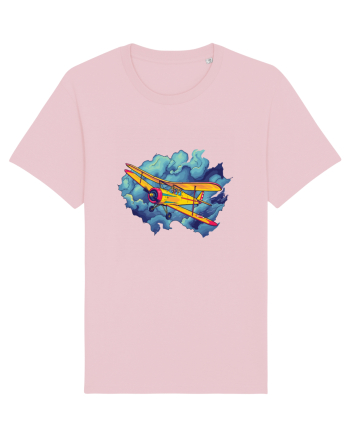 Vintage Wings - Airplane flying in the clouds - BLTP11-02 Cotton Pink