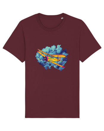 Vintage Wings - Airplane flying in the clouds - BLTP11-02 Burgundy