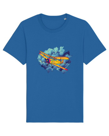 Vintage Wings - Airplane flying in the clouds - BLTP11-02 Royal Blue