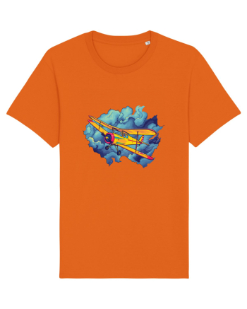 Vintage Wings - Airplane flying in the clouds - BLTP11-02 Bright Orange