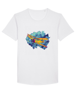 Vintage Wings - Airplane flying in the clouds - BLTP11-02 Tricou mânecă scurtă guler larg Bărbat Skater