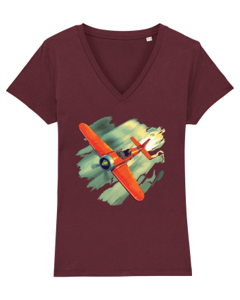Vintage Wings - Airplane beating the storm - BLTP10-02 Burgundy