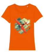 Vintage Wings - Airplane beating the storm - BLTP10-02 Tricou mânecă scurtă guler larg fitted Damă Expresser