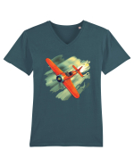 Vintage Wings - Airplane beating the storm - BLTP10-02 Tricou mânecă scurtă guler V Bărbat Presenter