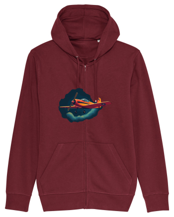 Vintage Wings - Airplane in storm - Dark Sky BLTP8-02 Burgundy