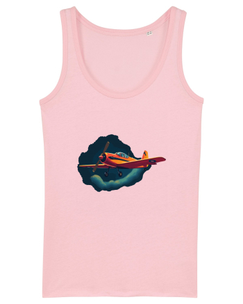 Vintage Wings - Airplane in storm - Dark Sky BLTP8-02 Cotton Pink
