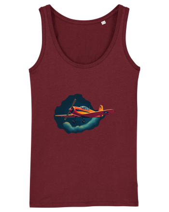 Vintage Wings - Airplane in storm - Dark Sky BLTP8-02 Burgundy