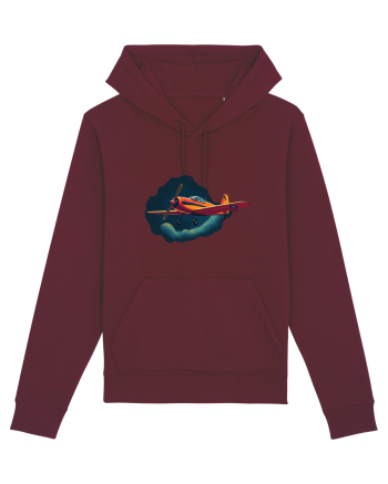 Vintage Wings - Airplane in storm - Dark Sky BLTP8-02 Burgundy