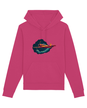 Vintage Wings - Airplane in storm - Dark Sky BLTP8-02 Raspberry